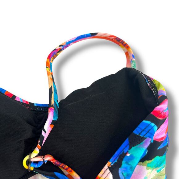 NEW Island Escape Bright Floral Tankini Top Size 6 Tropical Ruffle Swim Suit - Picture 11 of 11